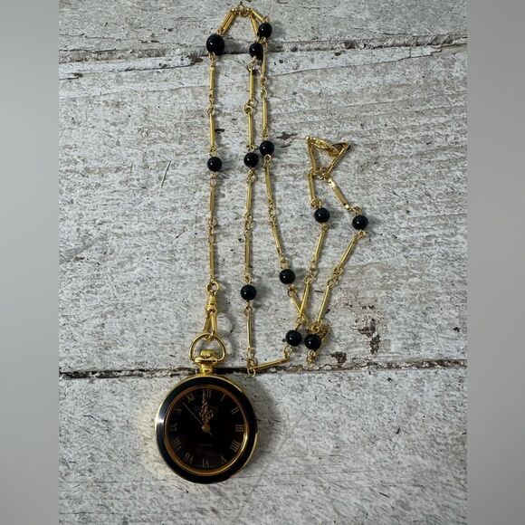 Vintage Joan Rivers Classics Gold Tone Watch Clock Pendant Necklace - Picture 5 of 7